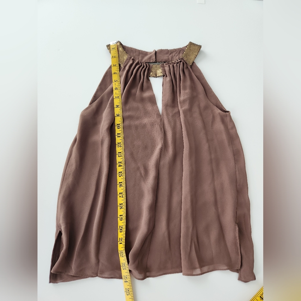 W118 By Walter Baker Women's sequin Sleeveless top Brown Size XS NWT - Picture 3 of 13